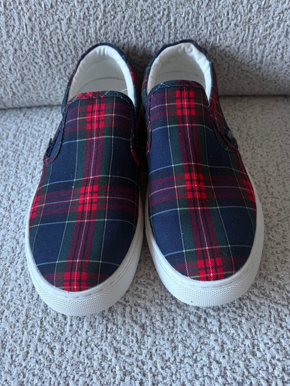 J. Crew Road Trip Tartan, Slip-On Sneakers.